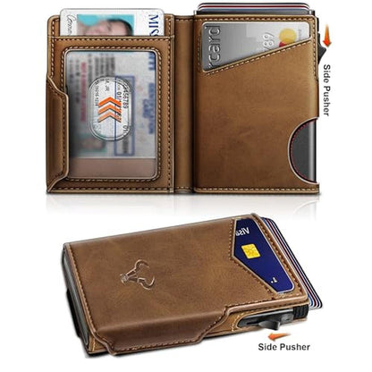 BULLIANT Men Airtag Wallet: Slim Front Pocket Wallet Money – Close-up Detail