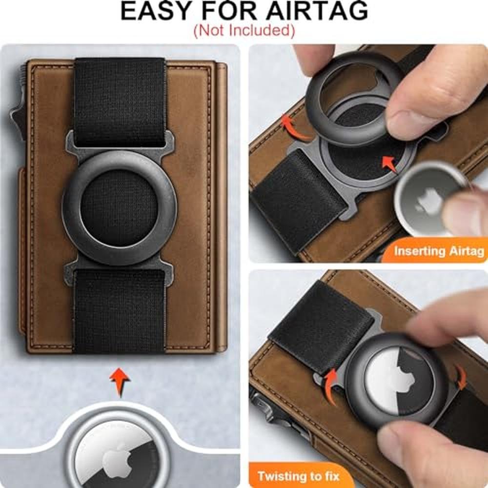 BULLIANT Men Airtag Wallet: Slim Front Pocket Wallet Money – In Use
