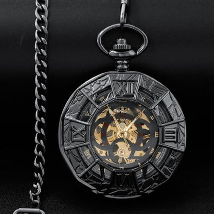 Pocket Watch: Alwesam Mechanical Pocket Watch Hollow Spider – Side View