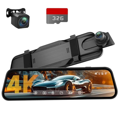 Rear Mirror: Veement 4K Rear View Mirror Camera 10.4K – Front View