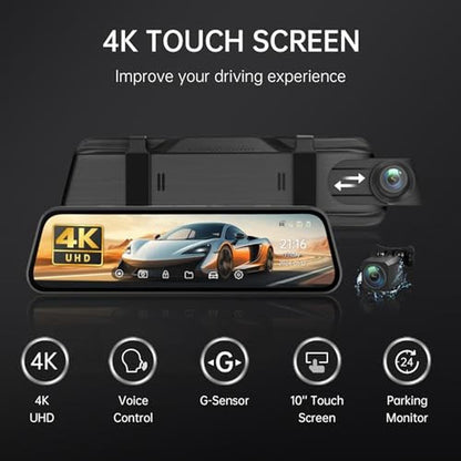 Rear Mirror: Veement 4K Rear View Mirror Camera 10.4K – Side View