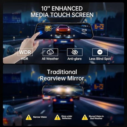 Rear Mirror: Veement 4K Rear View Mirror Camera 10.4K – Close-up Detail