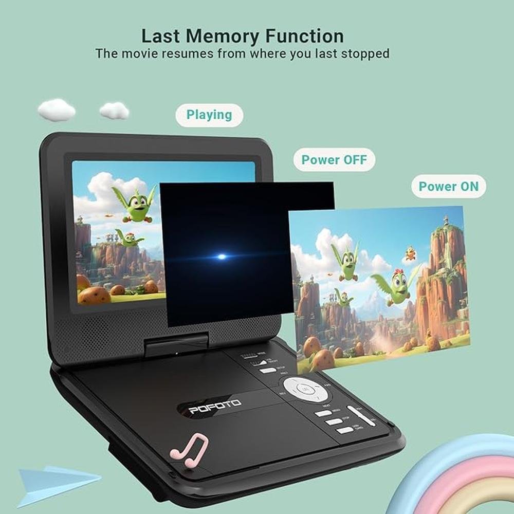 DVD Player: 9.5 Portable DVD Player for Kids and Car with – Packaging