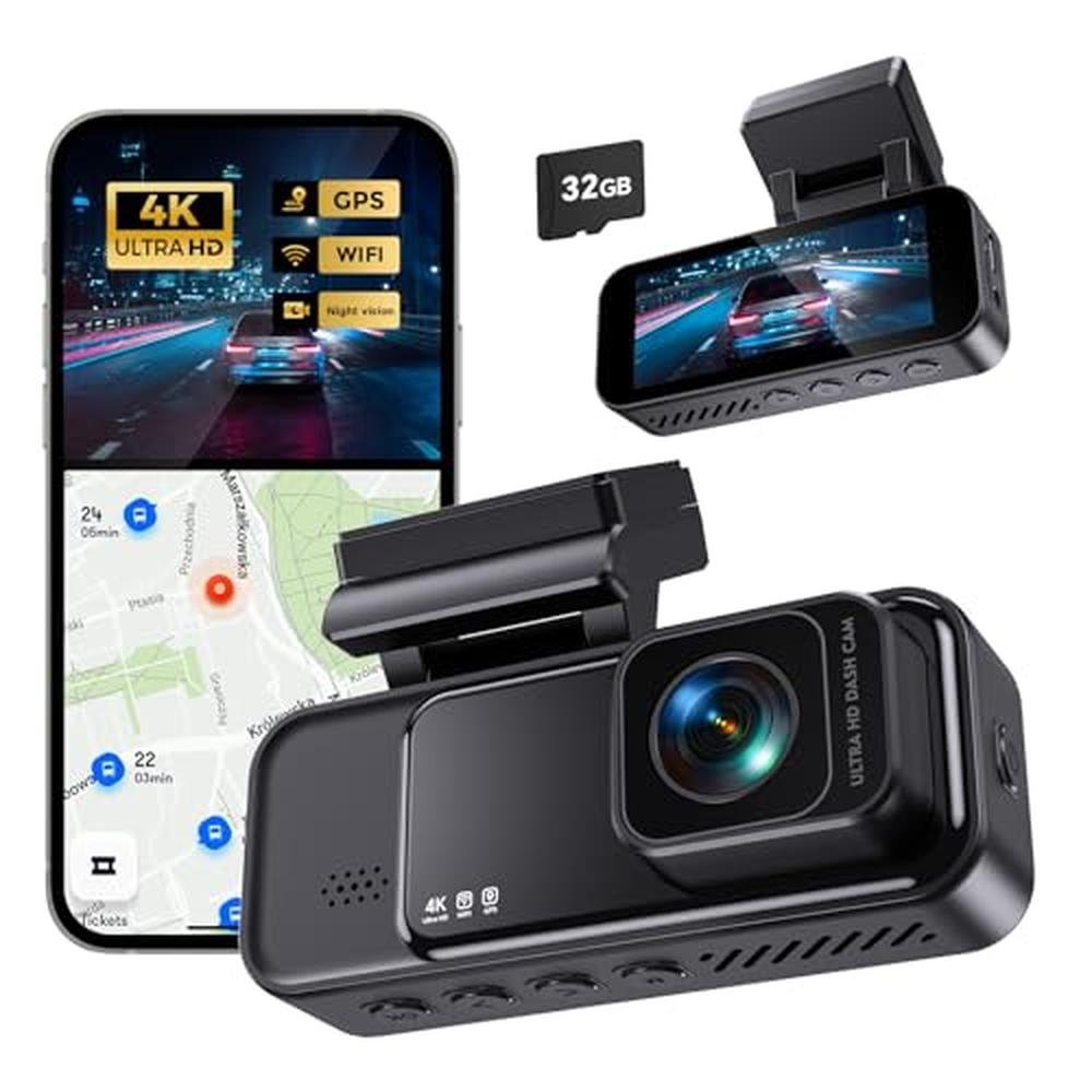 Dash Coolcrazy: COOLCRAZY 4K Dash Cam Front Built-in WiFi – Front View