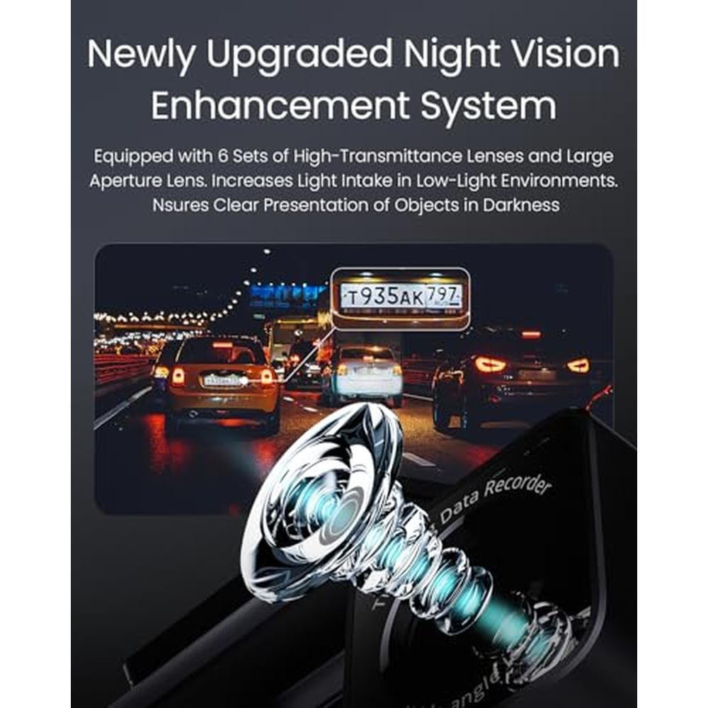 Dash Coolcrazy: COOLCRAZY 4K Dash Cam Front Built-in WiFi – Close-up Detail