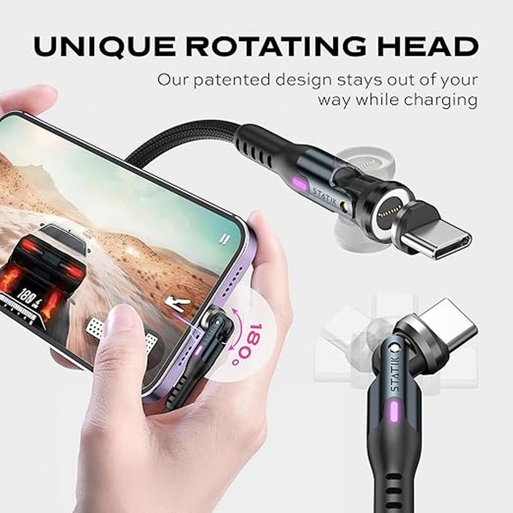 Magnetic Charging: Statik 360 Pro 100W Fast Charging Cable – In Use