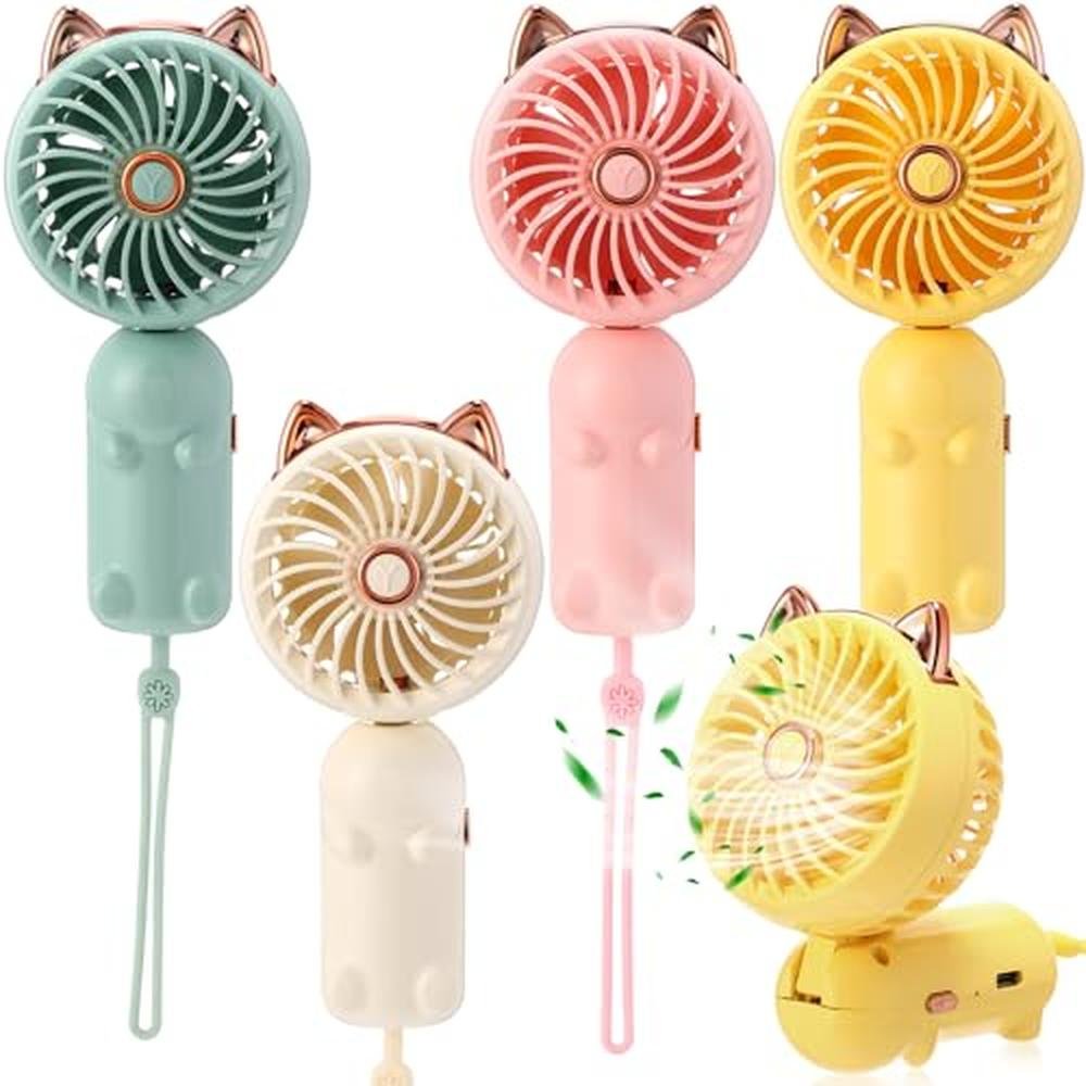 Glooglitter 4 Pcs Mini Handheld Fan – Front View