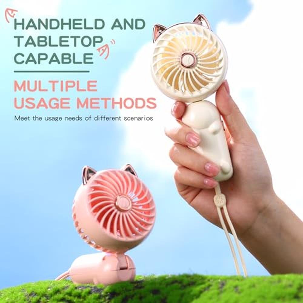 Glooglitter 4 Pcs Mini Handheld Fan – In Use