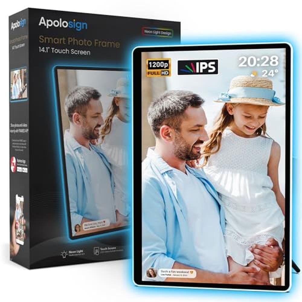 Digital Frame: ApoloSign Neon Light 14.2K FHD Display AI – Side View