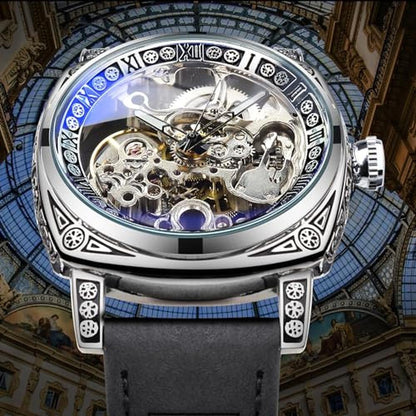 Watches for Singing: Forsining Square Retro Mechanical – Side View