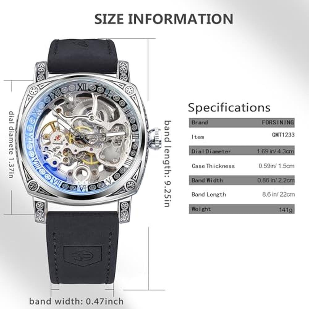 Watches for Singing: Forsining Square Retro Mechanical – Packaging