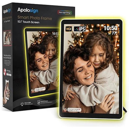 Digital Frame: ApoloSign Neon Light 10.1 HD Display AI – Front View