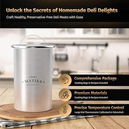 Deli Meat Press: Matiks Stainless Steel Lunch Meat Maker – Side View