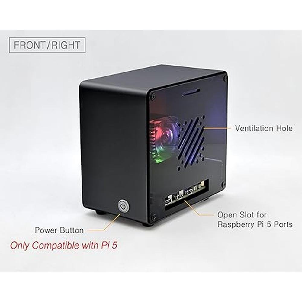 Case Electrocookie: ElectroCookie Raspberry Pi 5 Case – Close-up Detail