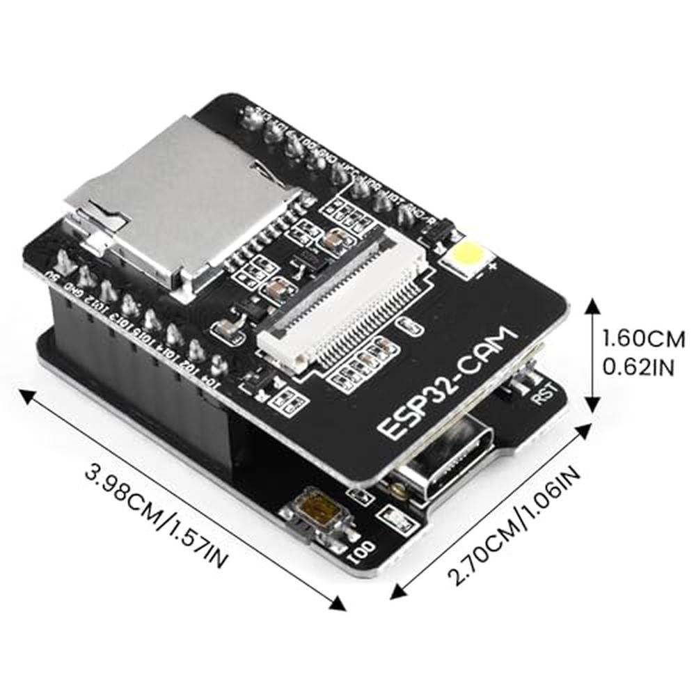 ESP32 Board: 2Pcs ESP32-CAM-MB Development Board with 2MP – Side View