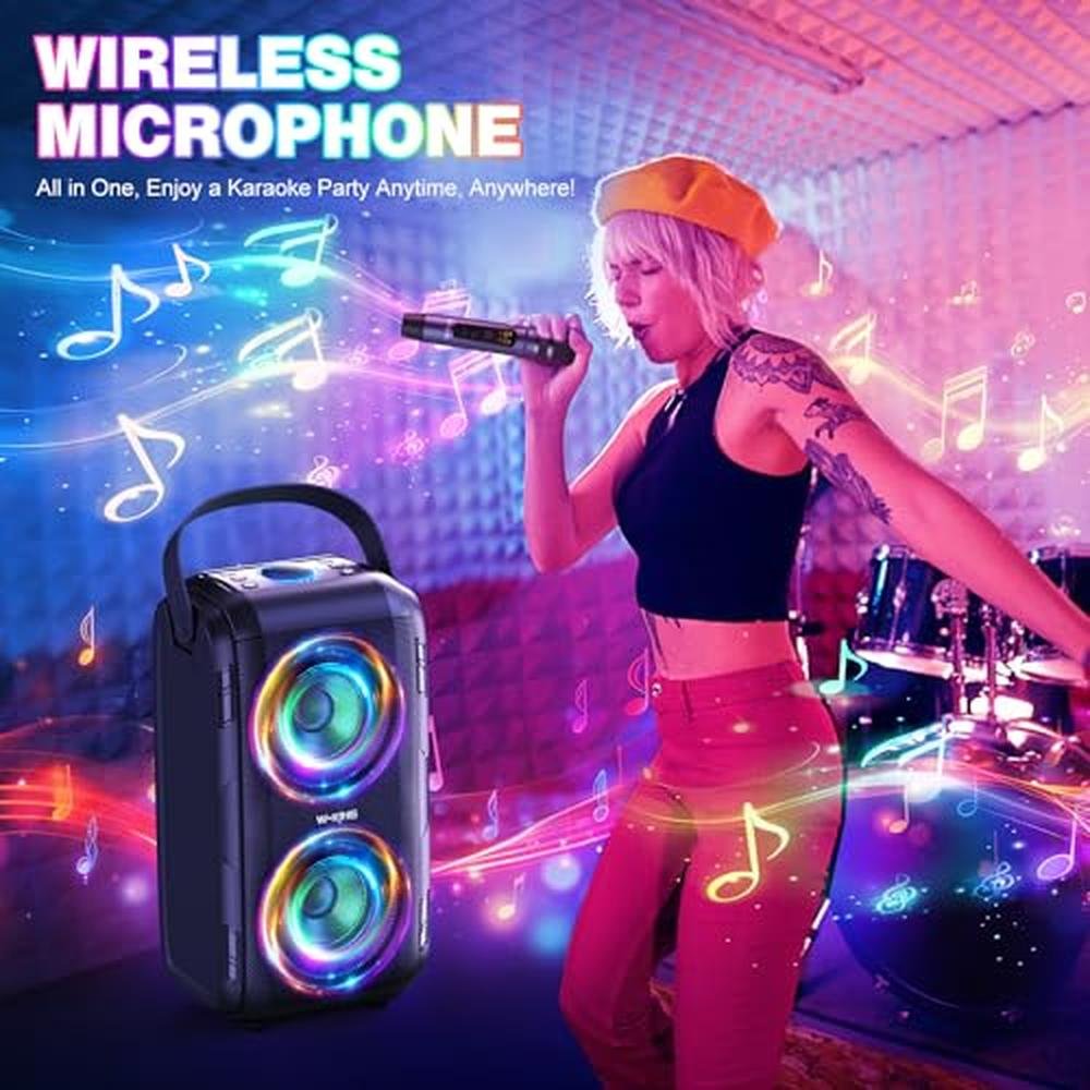 Bluetooth Speaker: W-KING 80W Portable Loud Party Speaker – Close-up Detail
