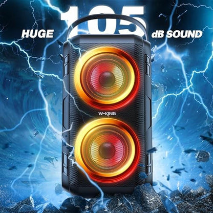 Bluetooth Speaker: W-KING 80W Portable Loud Party Speaker – In Use