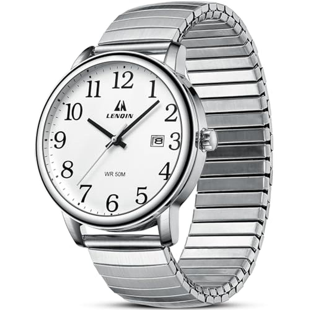 LN LENQIN Mens Watches: Easy Read Analog Quartz Sport – Front View