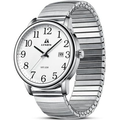 LN LENQIN Mens Watches: Easy Read Analog Quartz Sport – Front View