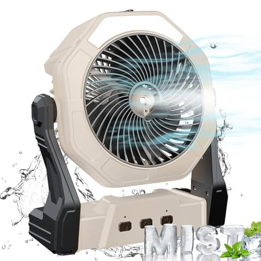 Ausic Fan: 8-Inch Portable Misting Fan with 10000mAh USB – Front View