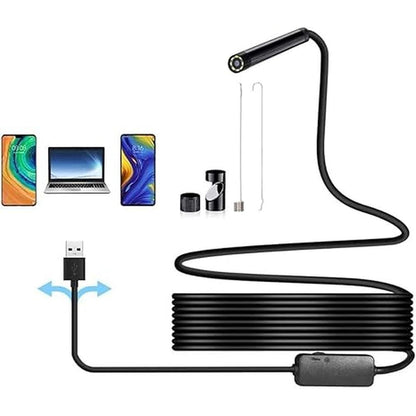 Camera Endoscope: Industrial Borescope with 6 LED Lights – Front View