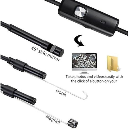 Camera Endoscope: Industrial Borescope with 6 LED Lights – Side View