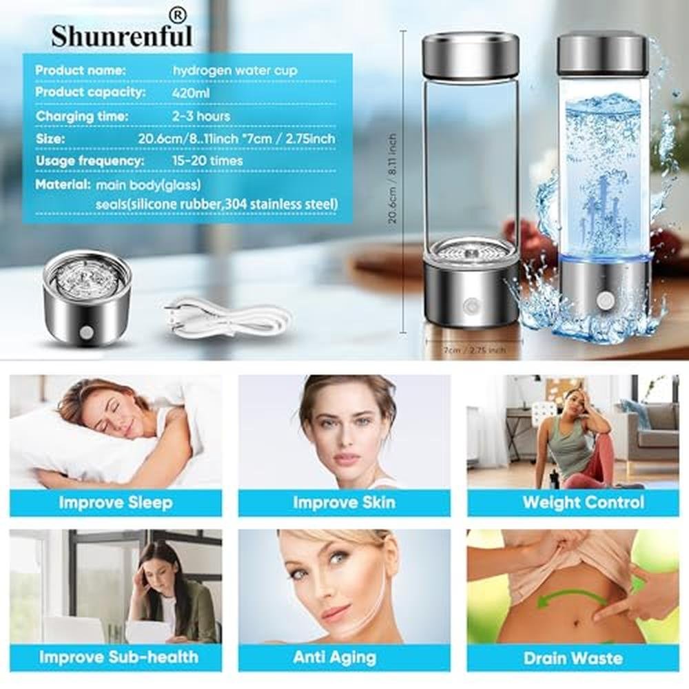Hydrogen Water: 2025 Updated Portable Hydrogen Water – Side View