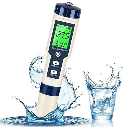 High-End Digital Water Tester 5 in 1 – Front View
