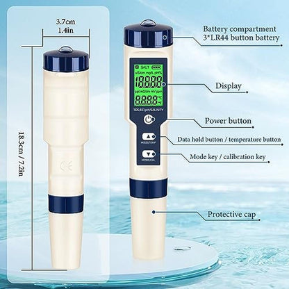 High-End Digital Water Tester 5 in 1 – Packaging