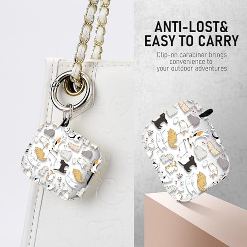 AirPods Case: Premium Cute Cool Kitty Cat Pattern – Side View