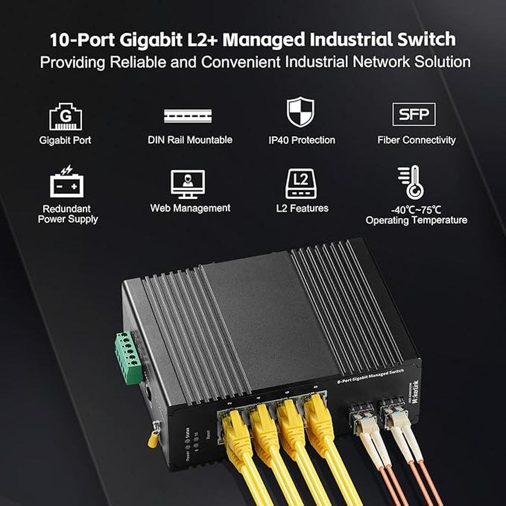 MokerLink 8 Port Gigabit Industrial DIN-Rail Ethernet – In Use