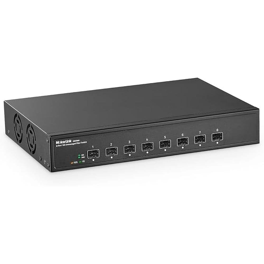 MokerLink 8 Port 10G SFP+ Unmanaged Fiber Switch – Front View