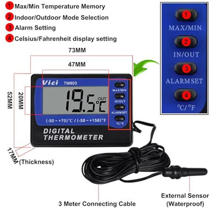 Digital Alarm Thermometer: JUNLIXN VICI TM803 High-Accuracy – Packaging