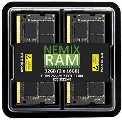 Nemix RAM: 32GB 2x16GB DDR4 2666MHz PC4-21300 2Rx8 1.2V – Front View