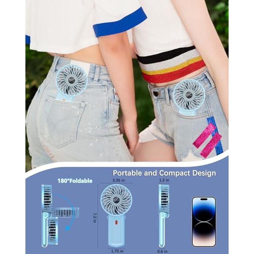 Fan Portable: 2-Pack Portable Handheld Fan Mini Hand-Held – In Use