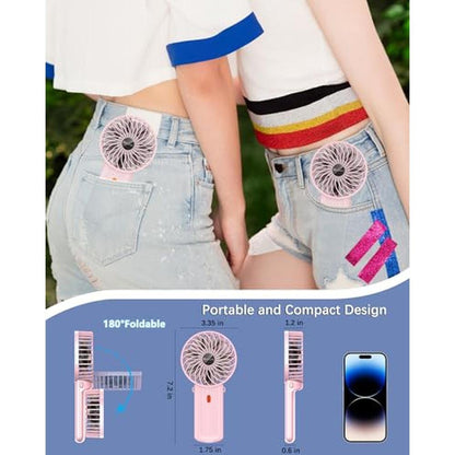 Fan Portable: 2-Pack Portable Handheld Fan Mini Hand-Held – In Use