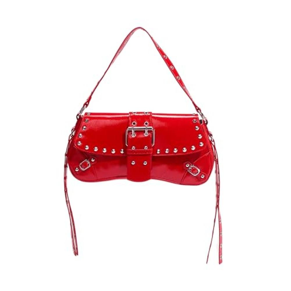 Verdusa Women's Shoulder Bag: Y2K Goth Trendy Studded Punk – Front View