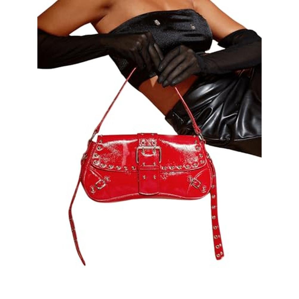 Verdusa Women's Shoulder Bag: Y2K Goth Trendy Studded Punk – In Use