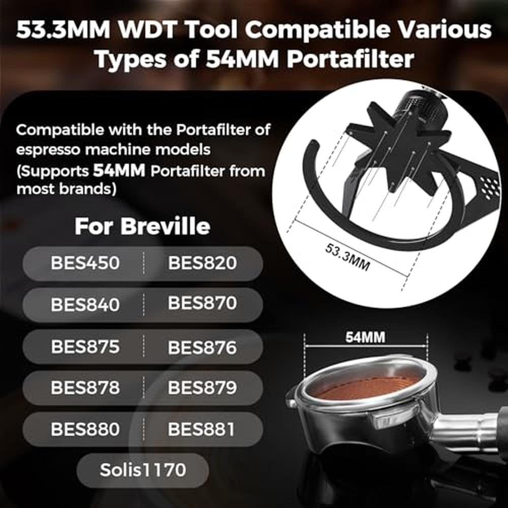 Premium 8-Needle Espresso Stirrer Tool for Baristas – Side View