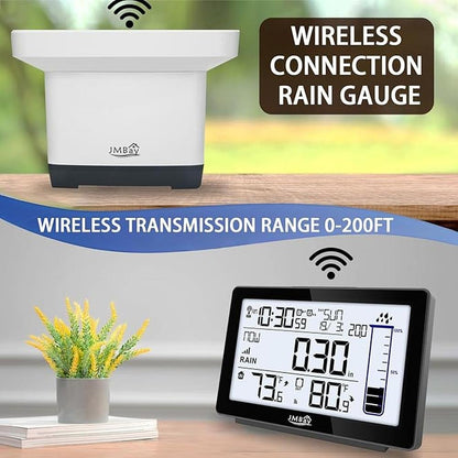 Rain Gauge: Wireless Outdoor Digital Rain Gauge with – Side View