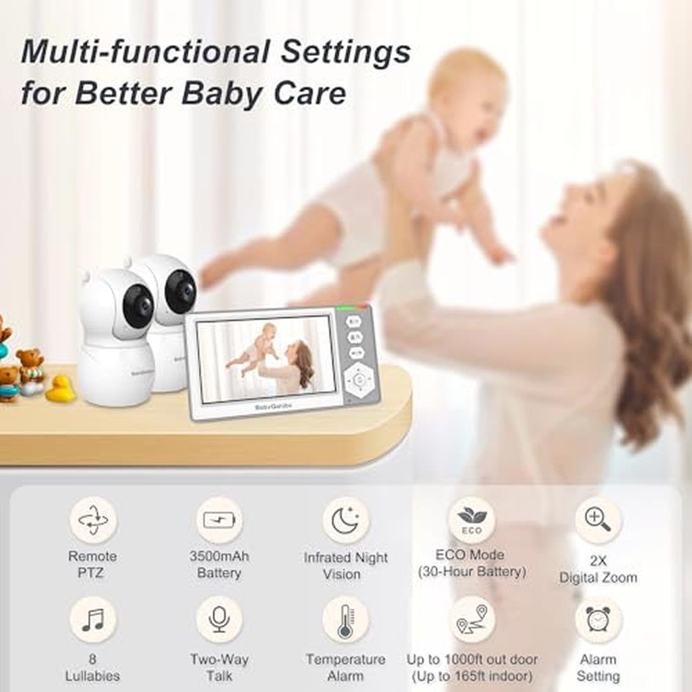 Baby Monitor: Baby Ganibs Baby Monitor with 2 Cameras – Side View