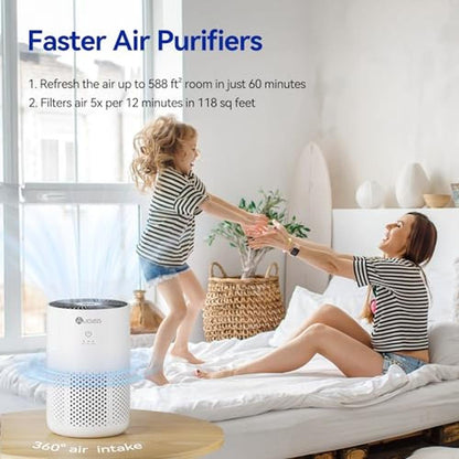 Air Purifier for Bedroom: Up to 588ft Coverage – Side View
