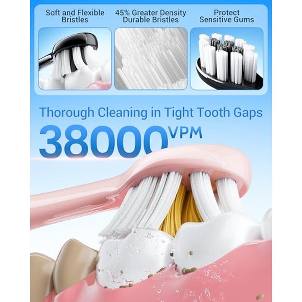 Toothbrush Black: Black & Pink Electric Toothbrush for – In Use