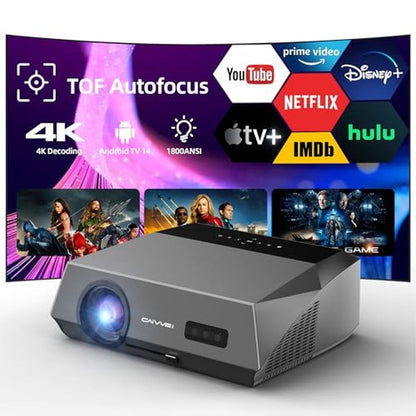 Daytime Projector: 4K Ultra HD Bright 1800ANSI High Lumen – Front View