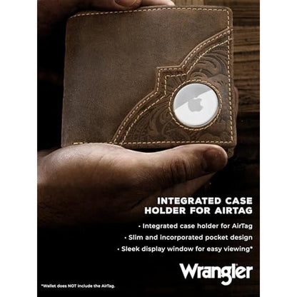 Wrangler Men's Wallet with AirTag Holder – Side View