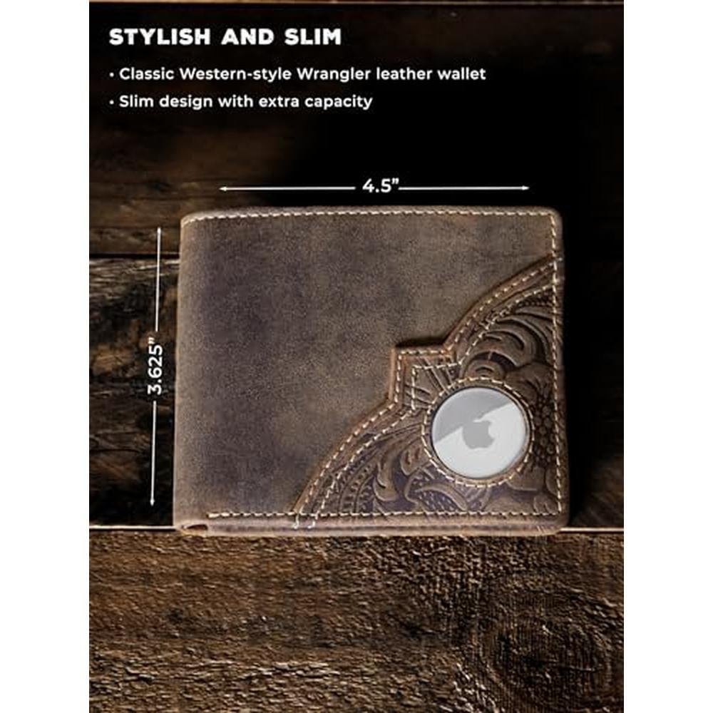Wrangler Men's Wallet with AirTag Holder – In Use