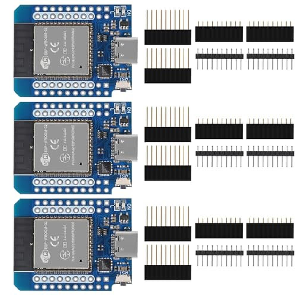 AITRIP 3PCS: Type C D1 Mini ESP32 ESP-WROOM-32 CP2104 WLAN – Front View