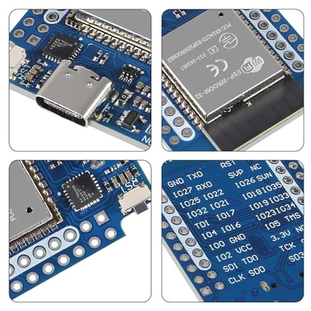 AITRIP 3PCS: Type C D1 Mini ESP32 ESP-WROOM-32 CP2104 WLAN – Close-up Detail