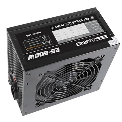 600W ATX Power Supply: ESGAMING 80 Plus Gold Certified – Close-up Detail
