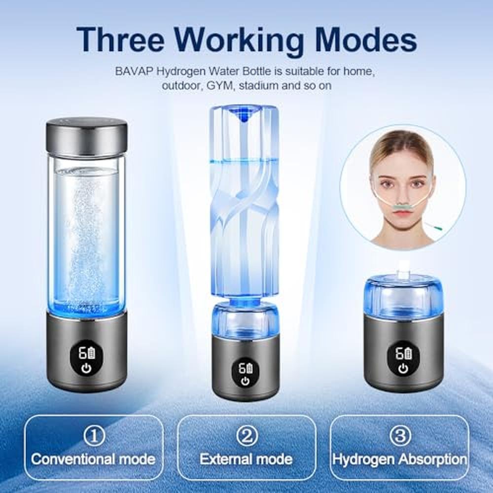Hydrogen Water: BAVAP Hydrogen Water Bottle 14.1oz – Close-up Detail
